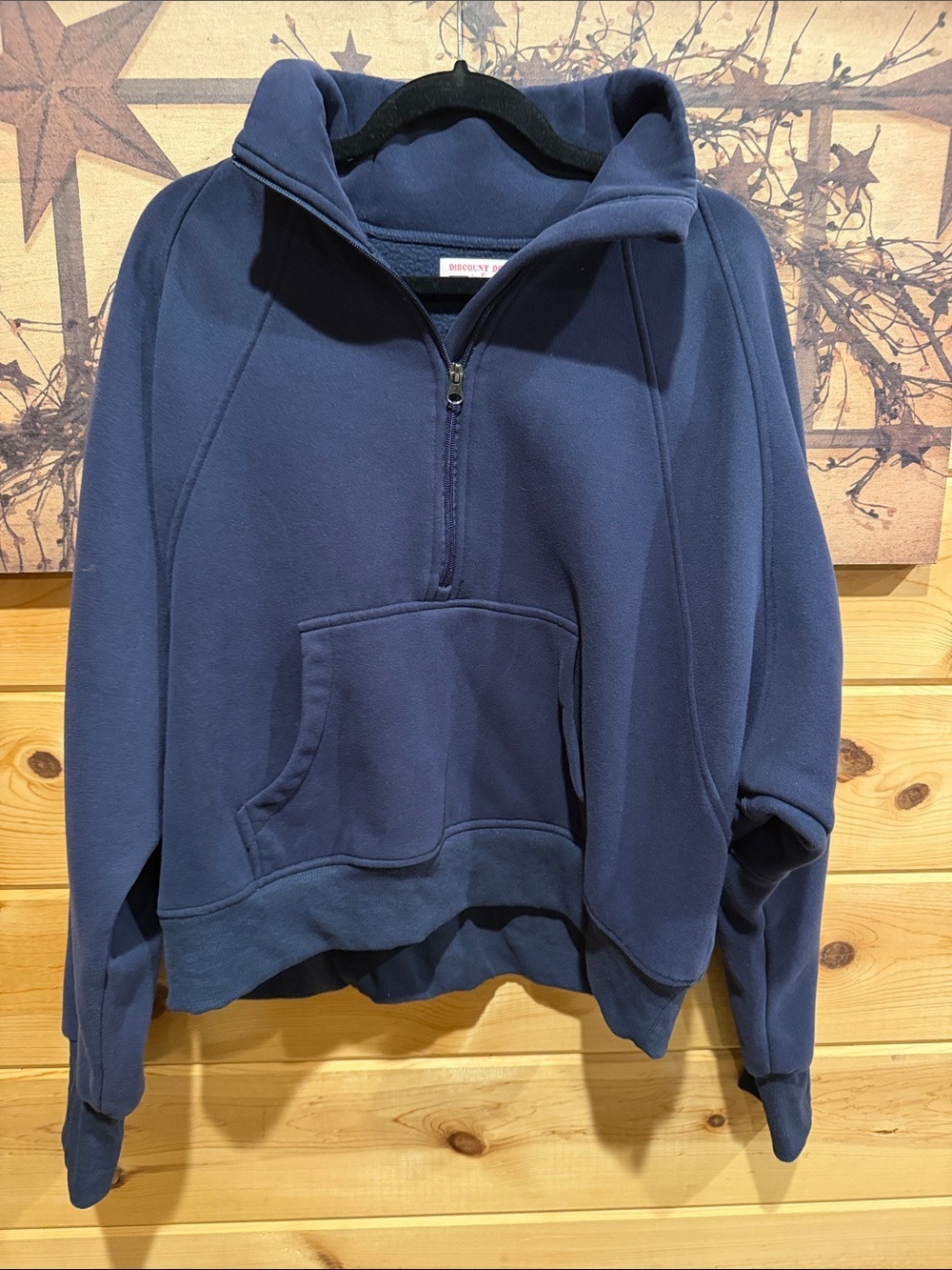 Classic Half-Zip Navy Pullover Hoodie Discount Divas XXL